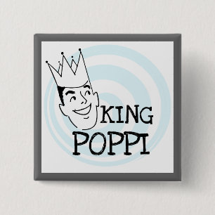 King Poppi T-shirts and Gifts 15 Cm Square Badge