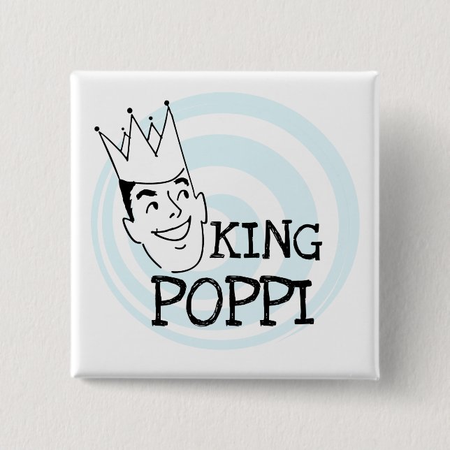 King Poppi T-shirts and Gifts 15 Cm Square Badge (Front)