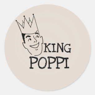 King Poppi T-shirts and Gifts Classic Round Sticker