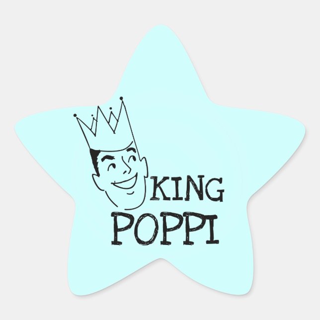 King Poppi T-shirts and Gifts Star Sticker (Front)