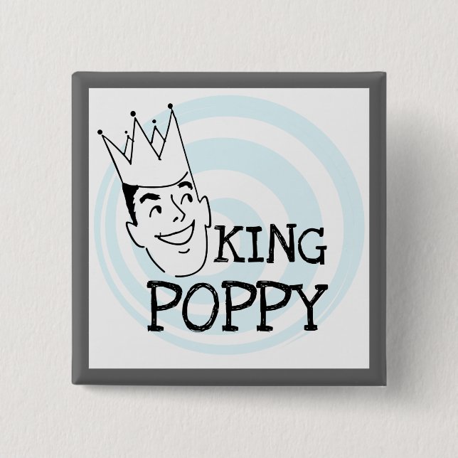 King Poppy T-shirts and Gifts 15 Cm Square Badge (Front)