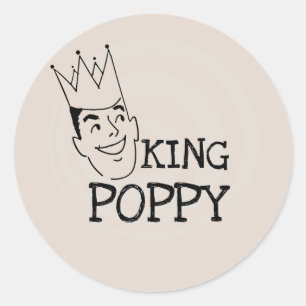King Poppy T-shirts and Gifts Classic Round Sticker