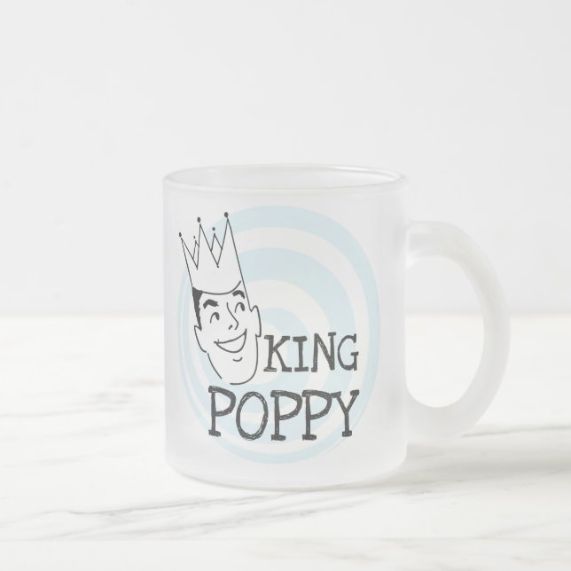 King Poppy T-shirts and Gifts Frosted Glass Coffee Mug (Right)