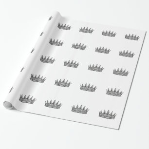 King Prince Royal Royalty Fairytale Crown Wrapping Paper