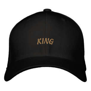 KING Printed Flexfit Wool-Hat Stylish Black Color Embroidered Hat