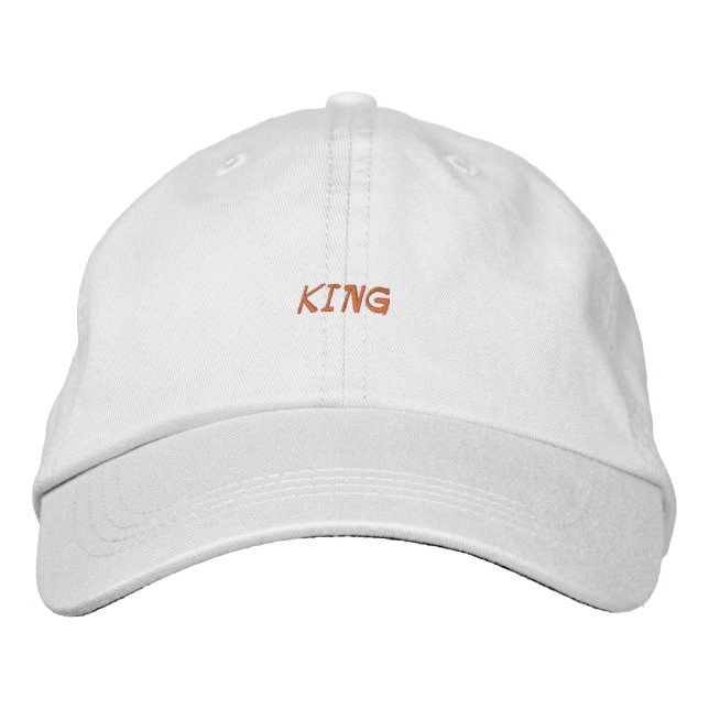 KING Printed Super Peace White Colour Sharp Look Embroidered Hat (Front)