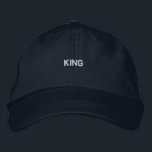 King Printed Text Handsome-Hat for Charming Men's  Embroidered Hat<br><div class="desc">This navy adjustable cap features "King" embroidered in bold letters on the front,  crafted from soft,  durable cotton for everyday comfort and style.</div>
