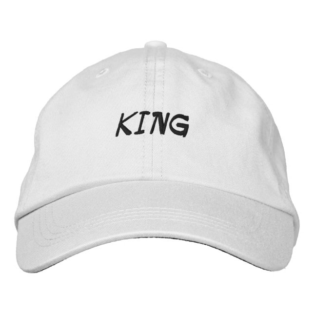 KING Printed text Name Embroidered Hat Cap (Front)
