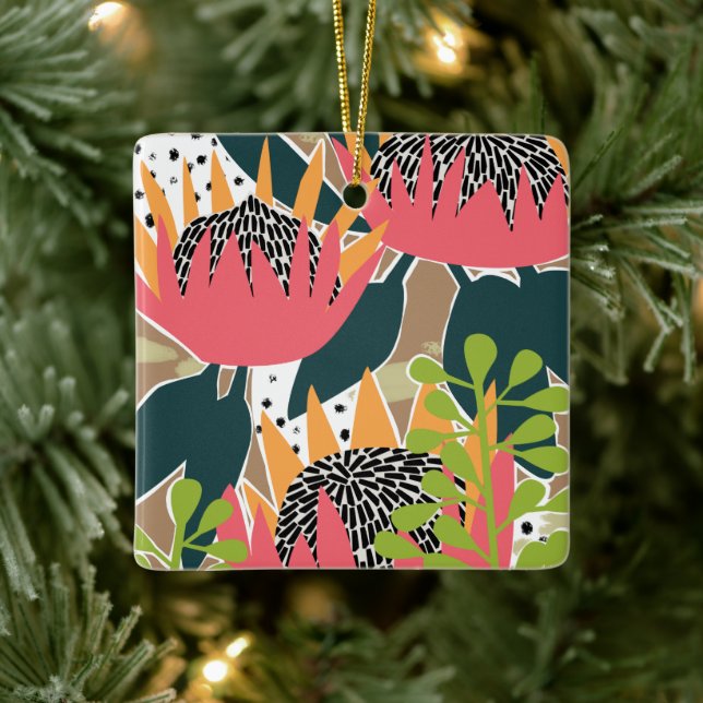 King Protea I Ceramic Ornament (Tree)