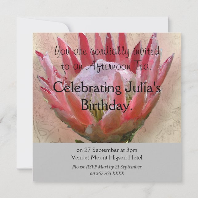King Protea Invitation High Tea (Front)
