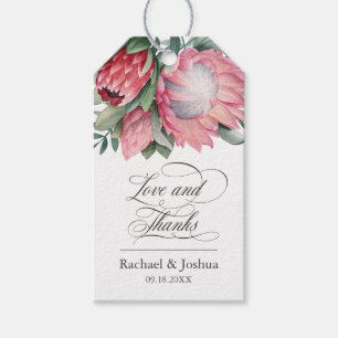 King Protea Watercolor Botanical Thank You Gift Tags