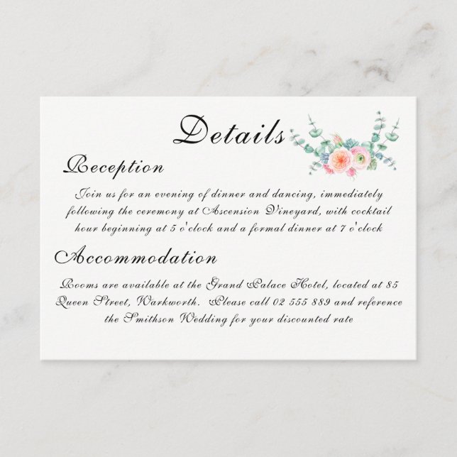 King Protea Watercolor Floral Elegant Wedding Enclosure Card (Front)