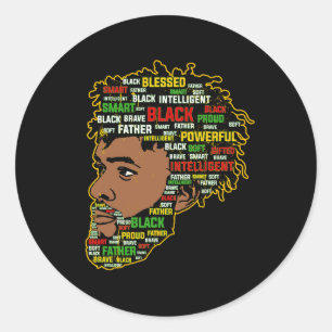 King Proud Melanated Dad Black Father's Day Junete Classic Round Sticker