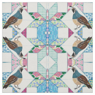 King Quail Arrives for Tea Fabric