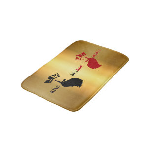 King&Queen Beards on Gold Bath Mat
