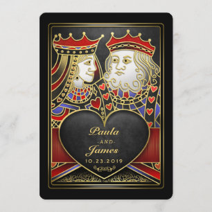 King & Queen Black Gold Vegas Together With Invite
