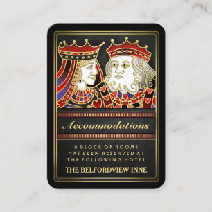 King & Queen Black Red Accommodations 2.5 x 3.5 Enclosure Card