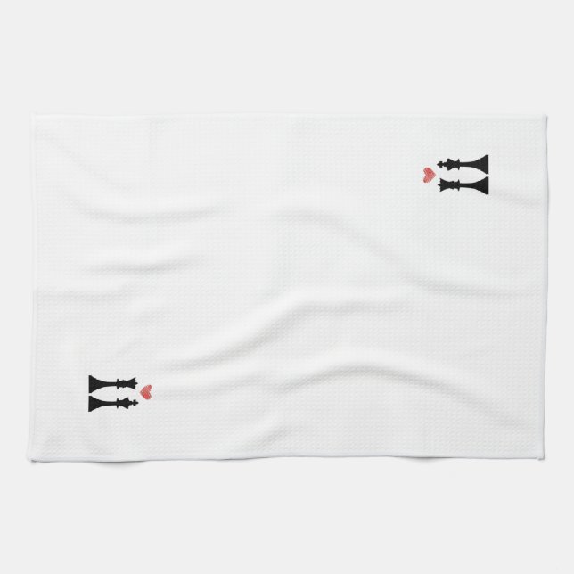 King & Queen Chess Love Tea Towel (Horizontal)
