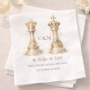 King Queen Couple 40th Wedding Anniversary Napkin