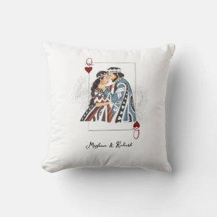 King queen couple card cushion