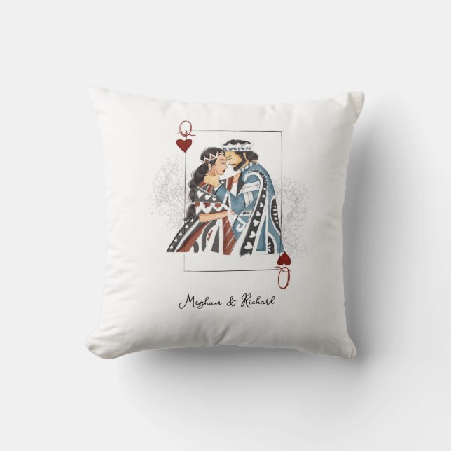 King queen couple card cushion (Front)