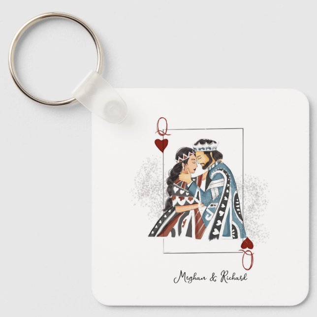 King queen couple card key ring (Front)