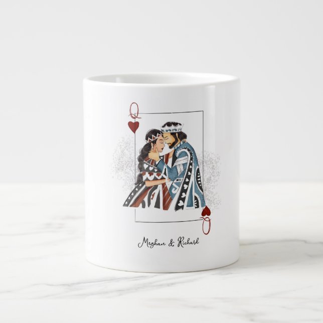 King queen couple card large coffee mug (Front)