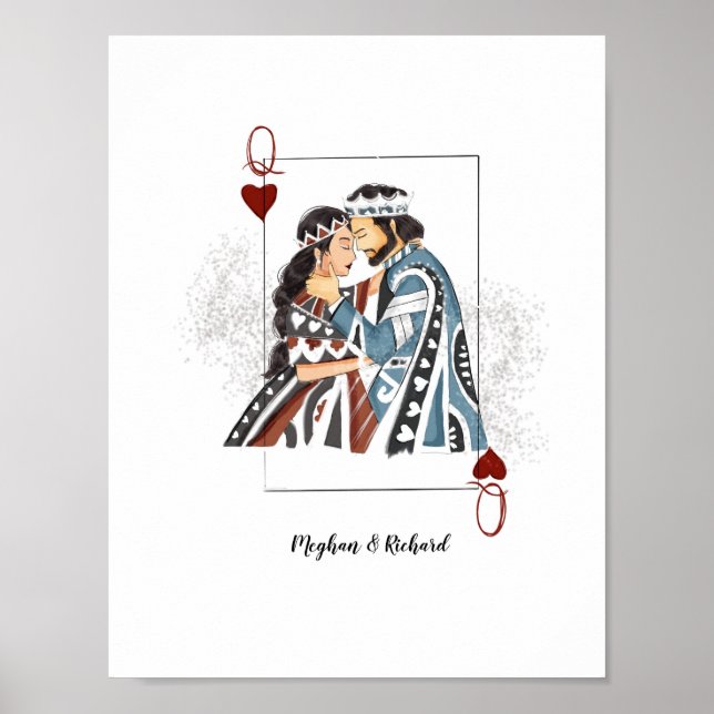 King queen couple card poster (Front)