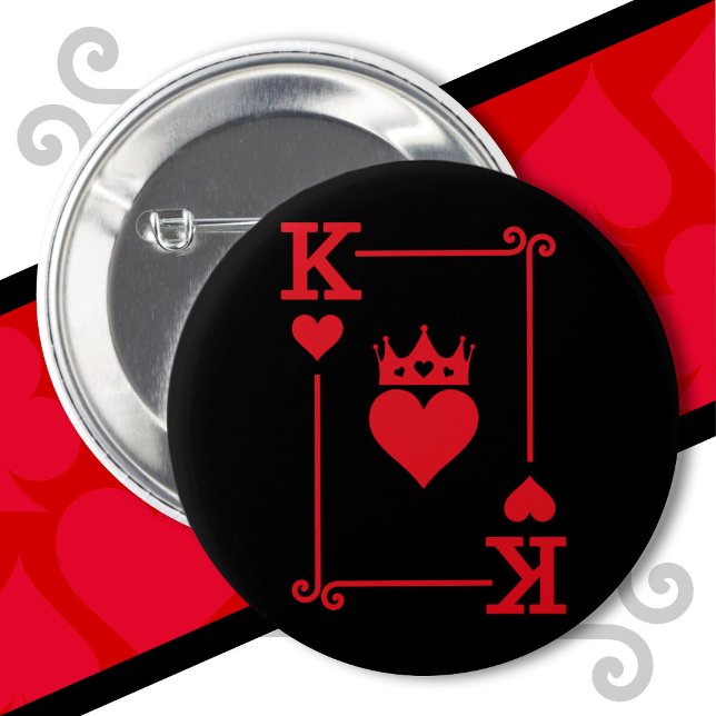 King & Queen Hearts Matching Couple King of Hearts 6 Cm Round Badge (Creator Uploaded)