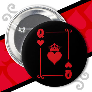 King Queen Matching Couple Costume Queen of Hearts 6 Cm Round Badge