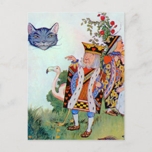 King & Queen of Hearts, Alice & the Cheshire Cat Postcard