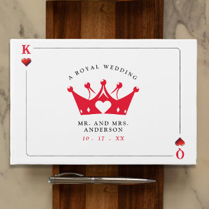 King & Queen of Hearts Casino Poker Card Wedding Guest Book