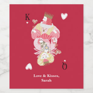 King & Queen of Hearts Personalised Wine Labels