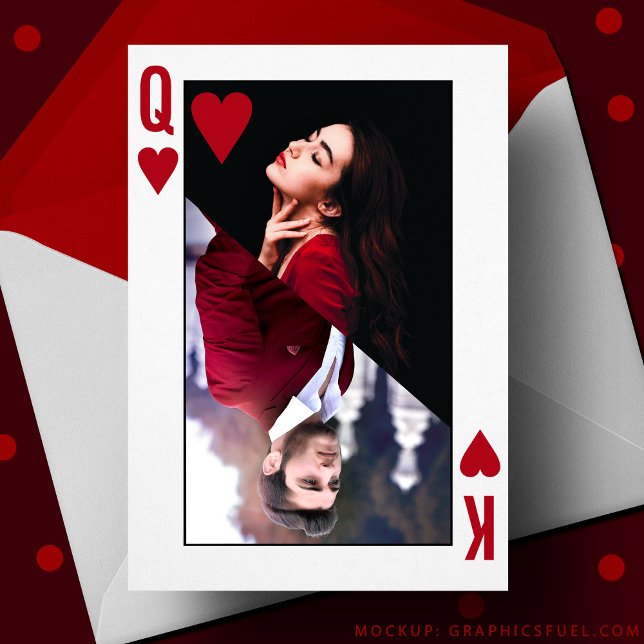 King & Queen of Hearts Red Photo Valentine's Day Card (King & Queen of Hearts Red Photo Valentine's Day Card)