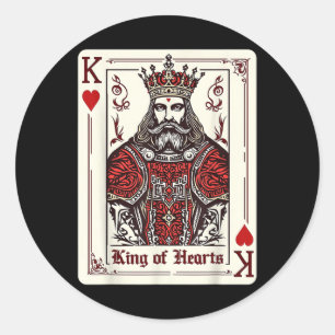 King Queen Of Hearts Valentines Day V-day Couple M Classic Round Sticker