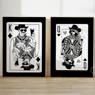 King & Queen of Hearts Wall Art Set 