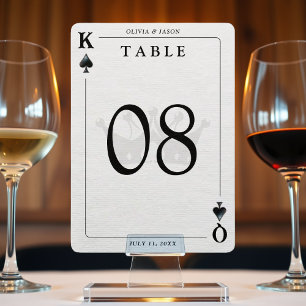 King & Queen of Spades Playing Card Table Number
