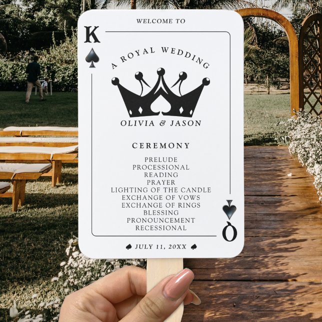 King & Queen of Spades Poker Card Wedding Program Hand Fan (King & Queen of Spades Poker Card Wedding Program Hand Fan
)