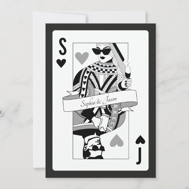 King Queen Playing Card Invitation (Front)