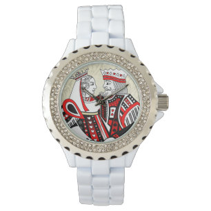 King & Queen Playing Cards Custom Ladies Watch