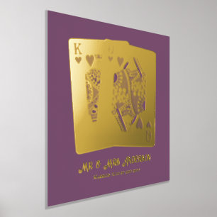 King Queen Playing Cards Newlywed Anniversary Gift Foil Prints