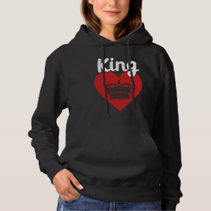 King Red Heart Crown Silhouette Couples Man Woman  Hoodie