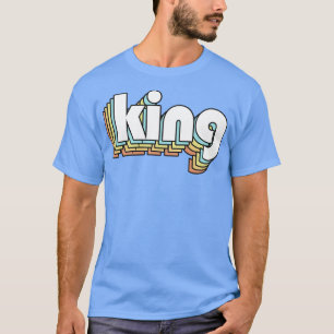 King Retro Rainbow Typography Faded Style T-Shirt