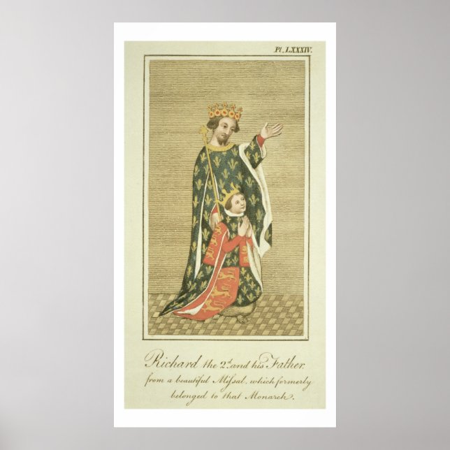 King Richard II (1367-1400) with his father Edward Poster (Front)