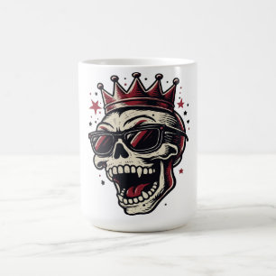King Rockstar Skull with Sunglasses Coffee Mug