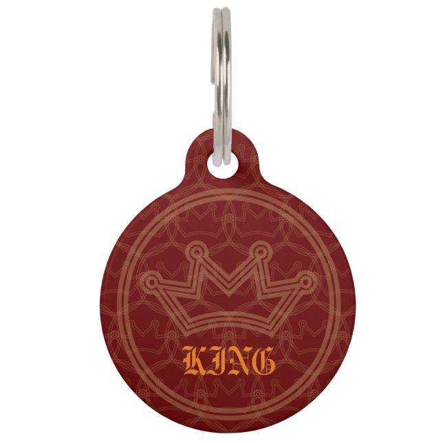 King Round Pet Tag (Front)