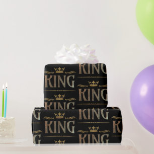 KING Royalty Lettering Crown Father's Day Love Wrapping Paper