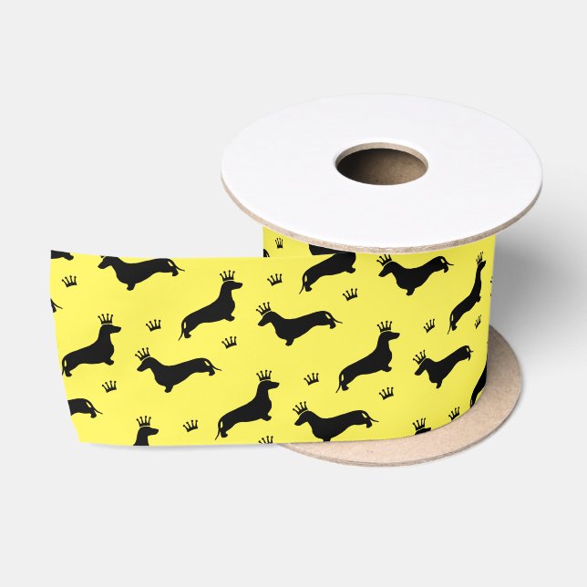 King Short Hair Dachshund - pattern 1 Satin Ribbon (Spool)