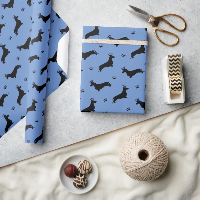 King Short Hair Dachshund - pattern 1 Wrapping Paper (Crafts)