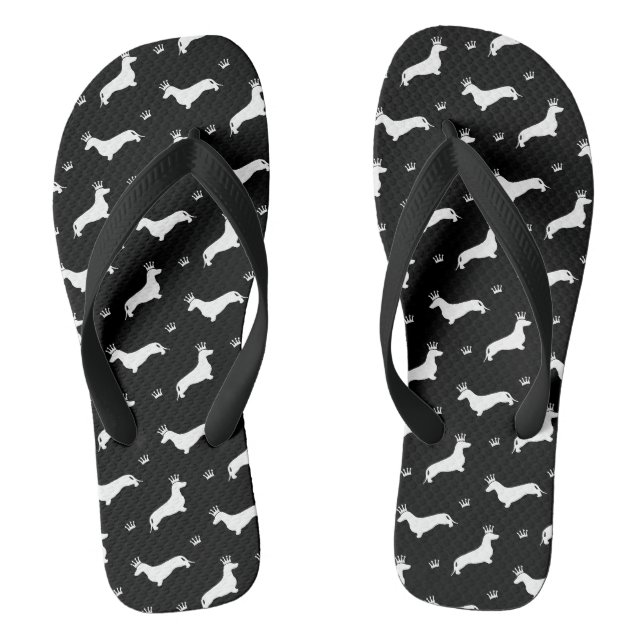 King Short Hair Dachshund - pattern 2 Jandals (Footbed)